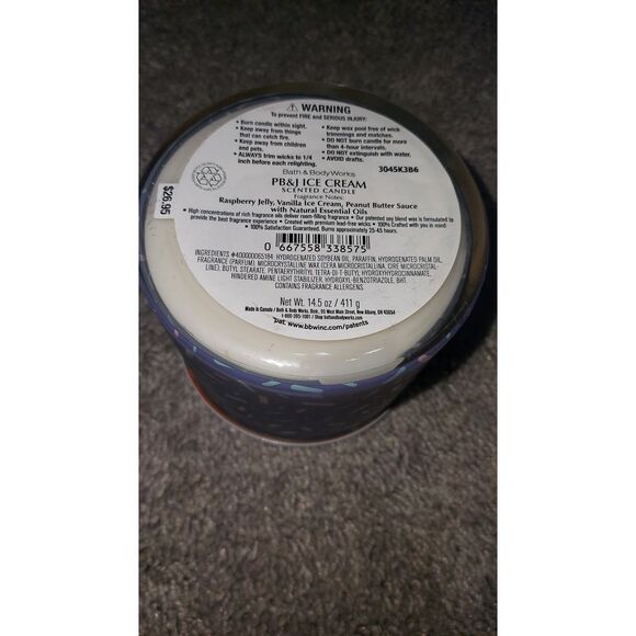 Bath and Body Works 3-Wick PB&J Ice Cream Candle - Picture 3 of 4